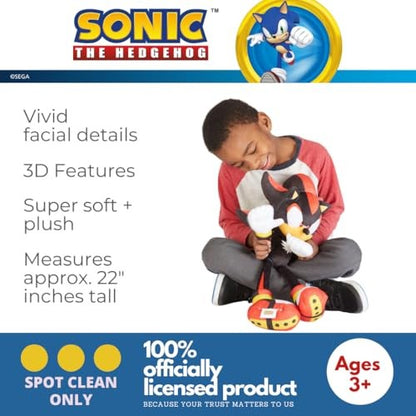 Franco Sonic Shadow the Hedgehog Anime Kids Bedding Super Soft Plush Cuddle Pillow Buddy, One Size, (Officially Licensed Product) - Bellso