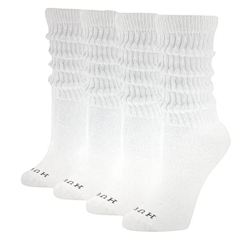 HUE Women's Slouch Sock, 4 Pack (White) - Bellso