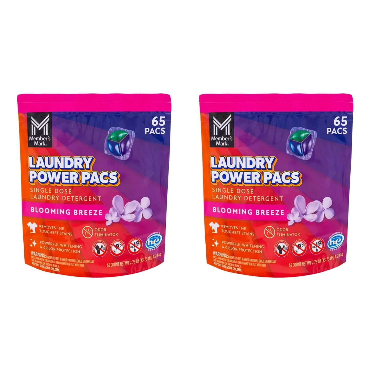 Member's Mark Laundry Power Pacs, Blooming Breeze, 130 Ct.