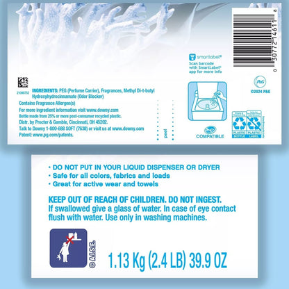 Downy in-Wash Scent Booster 39.9 Oz. Light Ocean Mist Scent Laundry Beads - Bellso