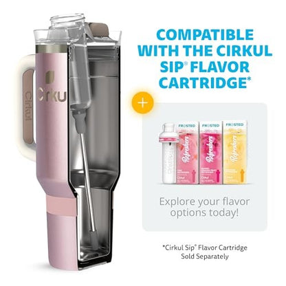 Cirkul 40oz. Rose Gold Stainless Steel Tumbler with Handle  All-Day StrawSip  Double-Wall Insulated