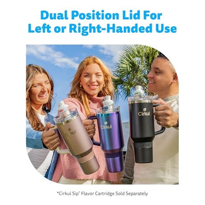 Cirkul 40oz. Rose Gold Stainless Steel Tumbler with Handle  All-Day StrawSip  Double-Wall Insulated