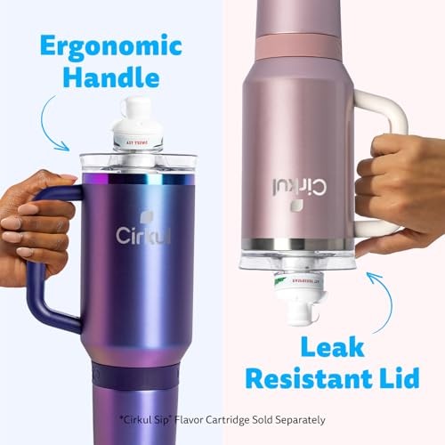 Cirkul 40oz. Rose Gold Stainless Steel Tumbler with Handle  All-Day StrawSip  Double-Wall Insulated