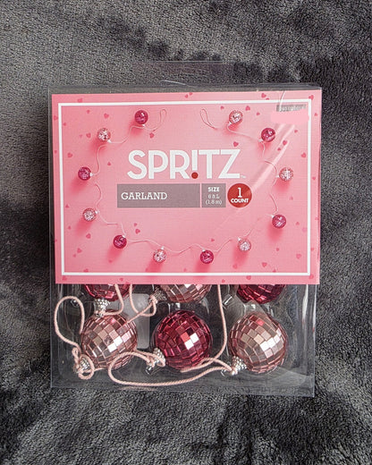 NWT Target 2025 72" Disco Ball Valentine's Day Christmas Garland Pink/Purple - Bellso