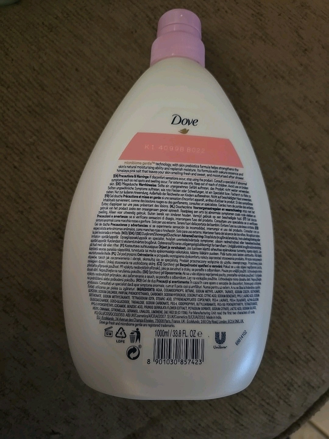 Dove Refreshing Sakura Blossom Body Wash 1 Liter (BN21) - Bellso