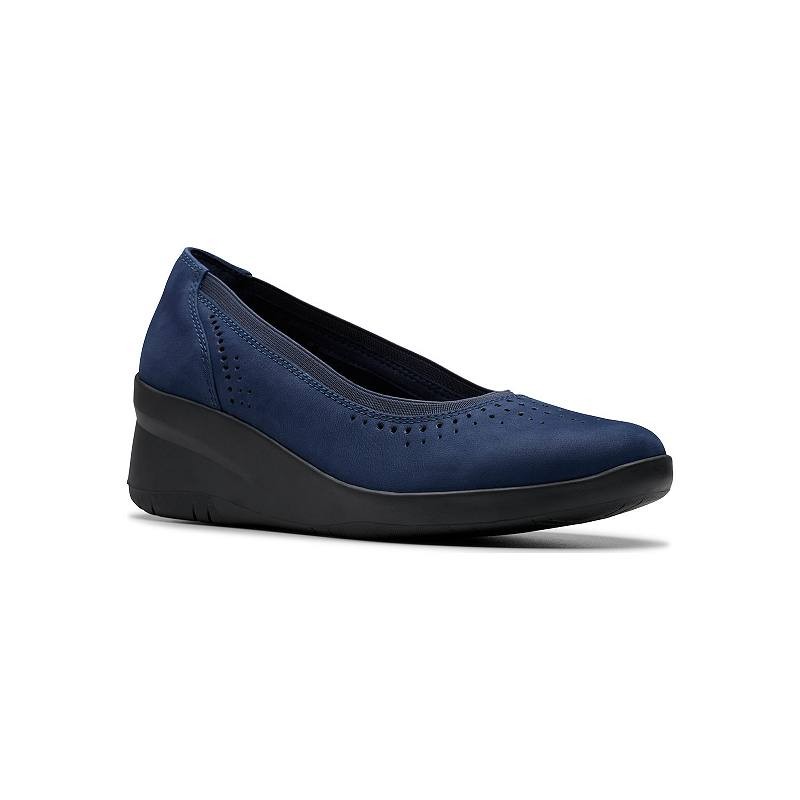 Clarks Collection Women's Suttyn Kaylie Slip-on Shoes - Navy Nubuck - Bellso