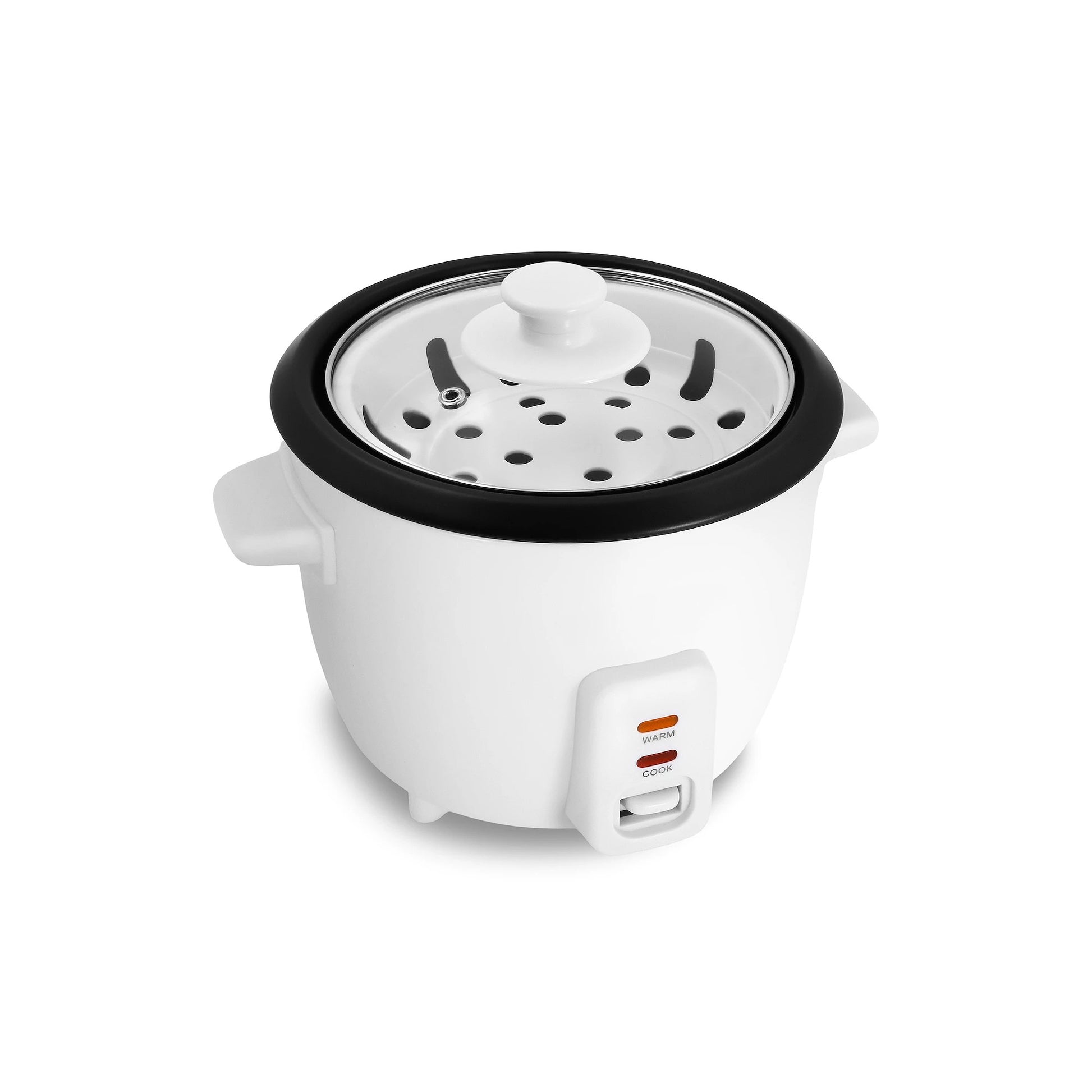 Elite Cuisine 6 Cup Non-Stick Rice Cooker with Steam Tray - White - Bellso