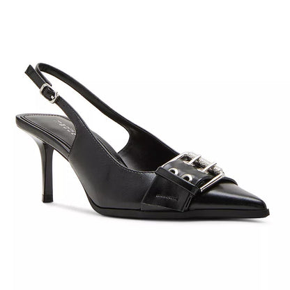 Madden Girl Rowaan Women's Slingback Heels, Size: 8, Black Shiny - Bellso