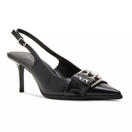 Madden Girl Rowaan Women's Slingback Heels, Size: 8, Black Shiny - Bellso