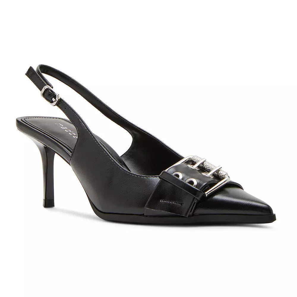 Madden Girl Rowaan Women's Slingback Heels, Size: 8, Black Shiny - Bellso