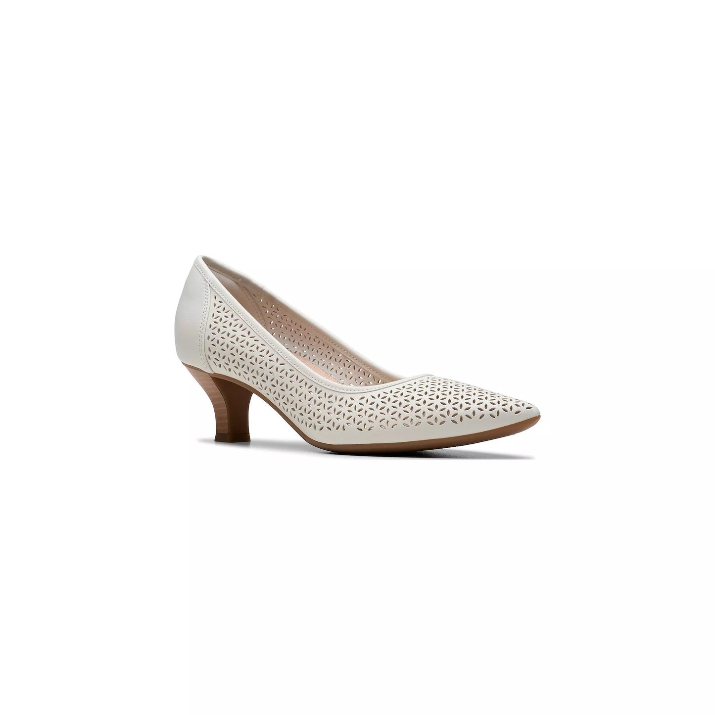Clarks Collection Women's Kepley Sky Slip-on Pumps - Off White Leather Size 9-1/2 - Bellso