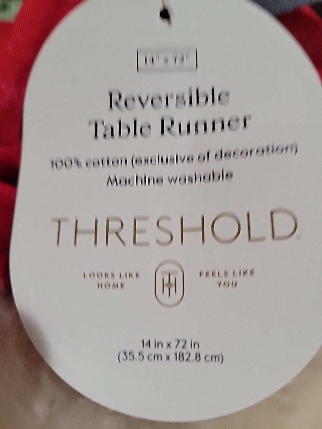 NEW  - Threshold  72"x14" Roses Table Runner - Red - Bellso
