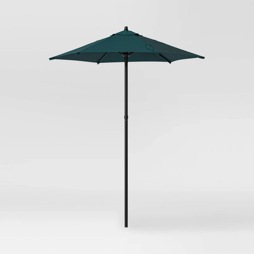 6' Round Outdoor Patio Market Umbrella Fern Shower with Black Pole - Room Essentials™: Push-Button, Air Dry - Bellso