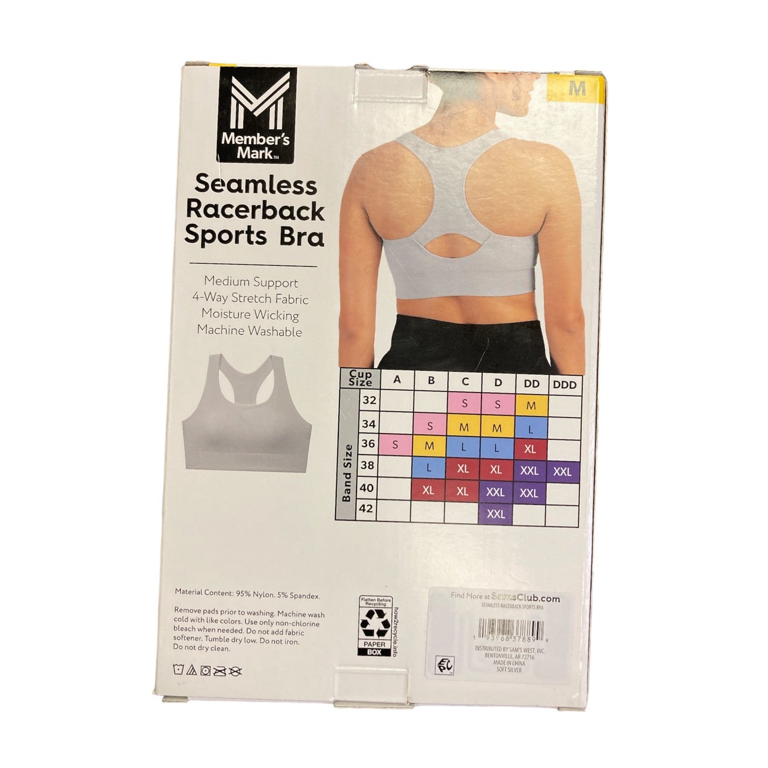 Member's Mark Women's Seamless Racerback Medium Support Sports Bra - Bellso