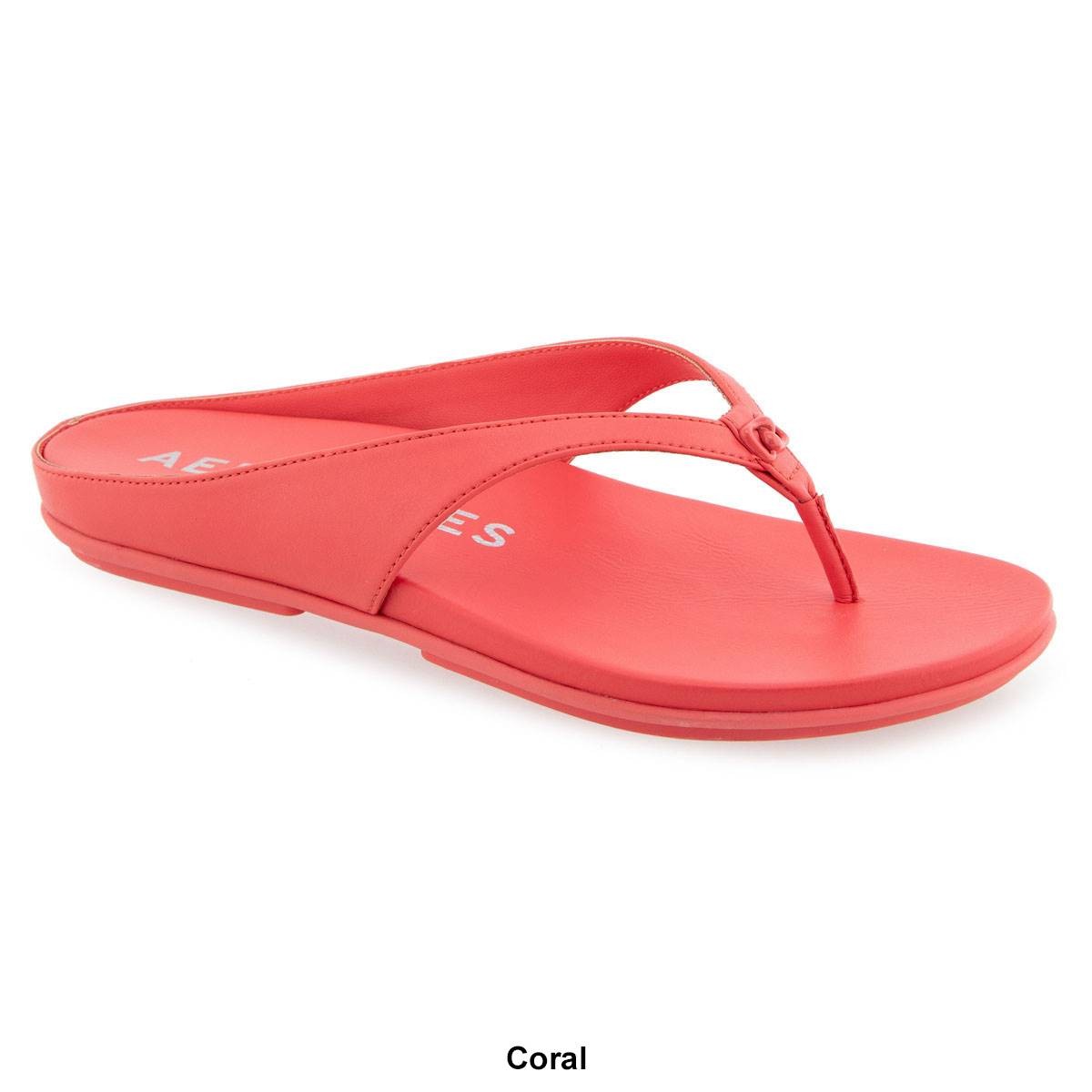 Aerosoles Women's Fisher Round Toe Thong Sandals - Black Patent Faux Leather Size 8M - Bellso