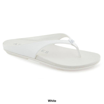 Aerosoles Women's Fisher Round Toe Thong Sandals - Black Patent Faux Leather Size 8M - Bellso