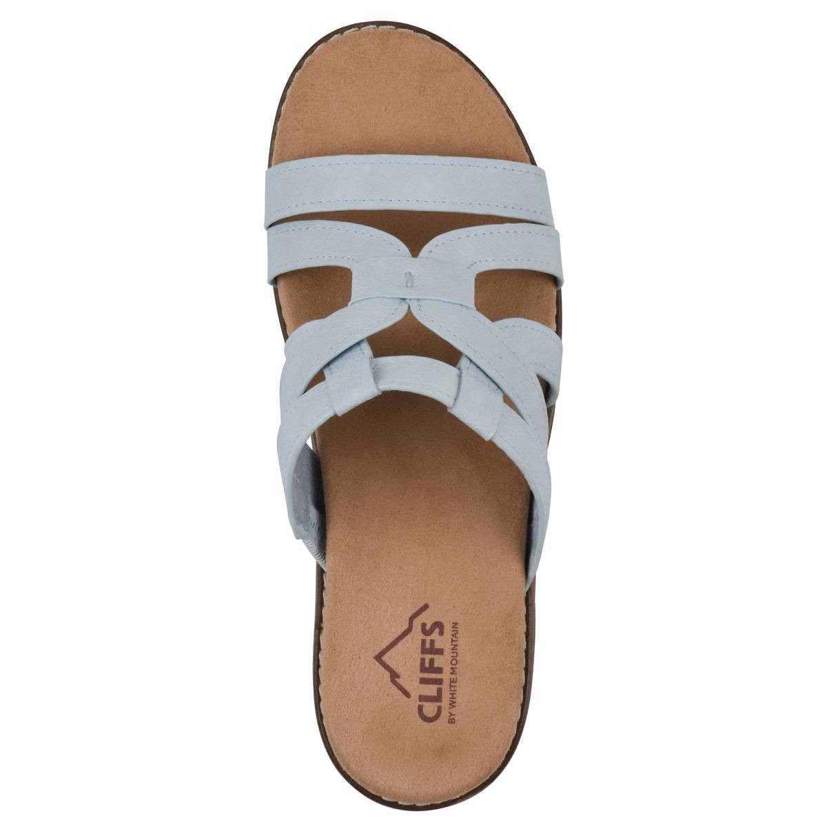 Cliffs by White Mountain Women's Tinisha Wedge Slip-on Sandals - White Embossed Size 8 - Bellso