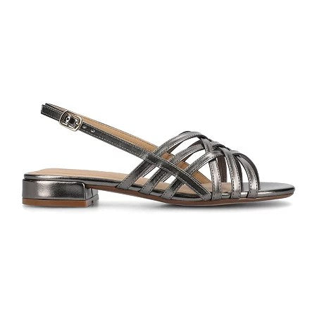 Journee Collection Women's Cassandra Woven Slingback Flat Sandals - Pewter - Bellso