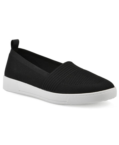 White Mountain Women's Upright Slip-on Sneakers - Black Fabric Size 9.5 - Bellso