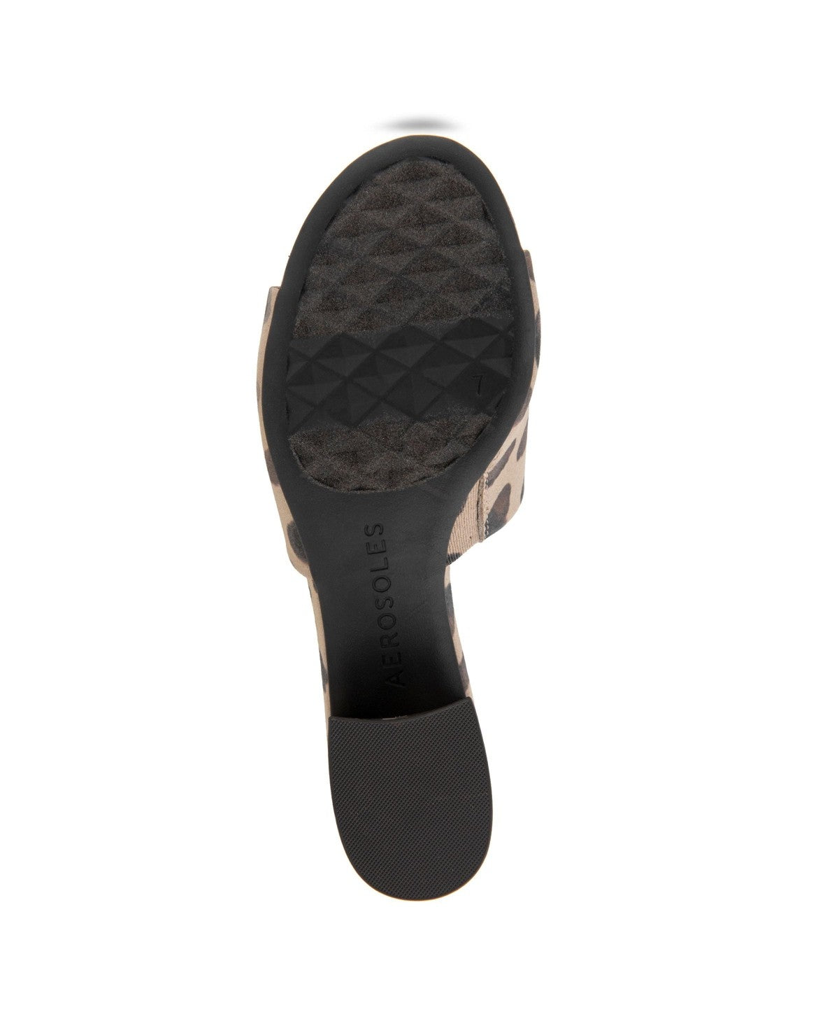 Aerosoles Women's Como Round Toe Slide Sandals - Natural/Brown Spotted Faux Suede 7.5 M - Bellso