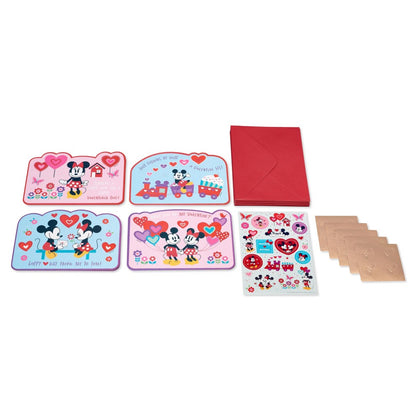 Papyrus Blank Valentines Day Cards (5x7) and Stickers for Kids School and Classroom Exchange  Mickey and Minnie (20-Count) - Bellso