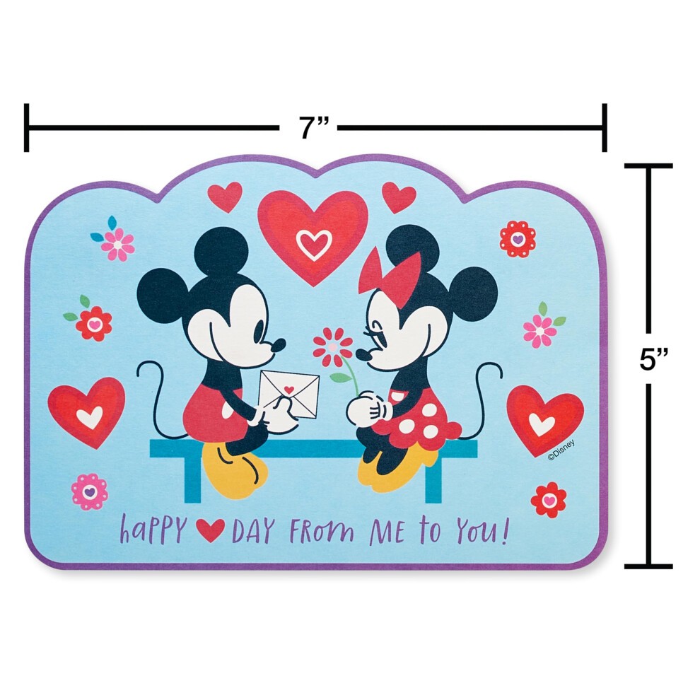 Papyrus Blank Valentines Day Cards (5x7) and Stickers for Kids School and Classroom Exchange  Mickey and Minnie (20-Count) - Bellso