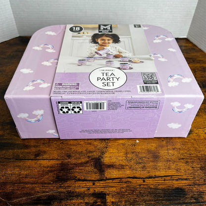 Member's Mark Purple Rainbow Tin Tea Set 18 Pc - Bellso