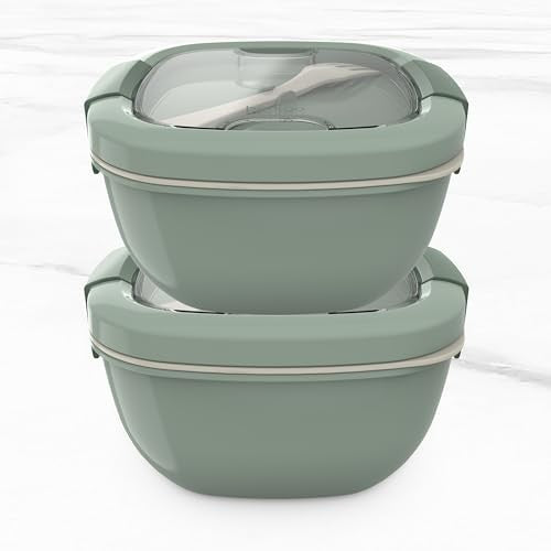 Bentgo Salad Bento Lunch Box, 2-Pack (Khaki Green) - Bellso