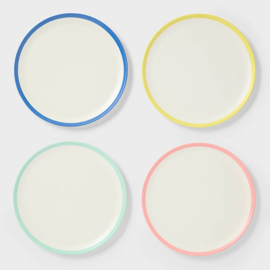 4pk 10" Dinner Plate Set Rim - Sun Squad™