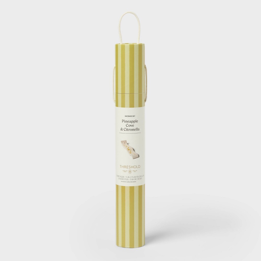 Oversized Citronella Scented Incense and Holder Pineapple Cove - Threshold™