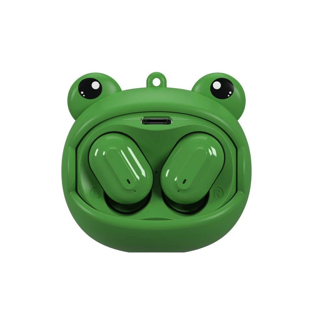 GEMS 'Frog' Spinning Animal Face TWS Earbuds - Green