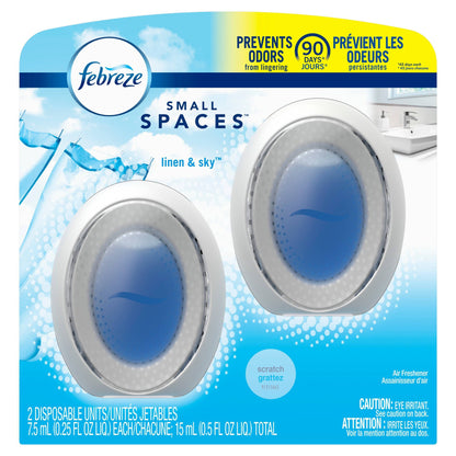 Febreze® Small Spaces Air Fresheners, Linen Sky™, 0.5 Oz, Pack of 2 Air Fresheners - Bellso