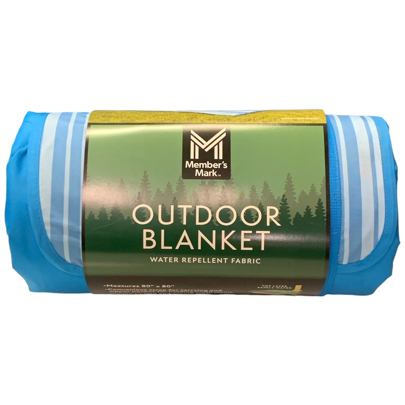 Member's Mark Water Resistant Outdoor Blanket with Zipper Pocket, 80"x80 - Bellso
