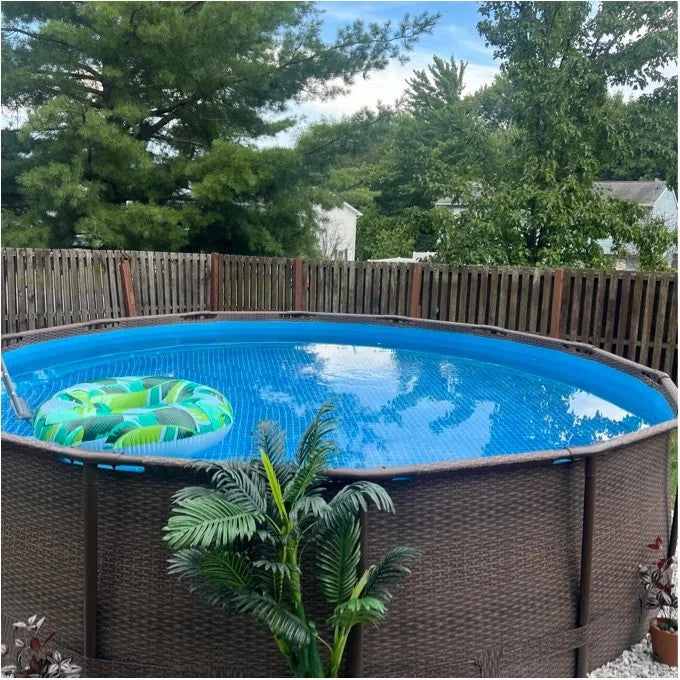 BESTWAY Large Above-Ground Swimming Pool Set 18' X 48" Ladder Filter Pump Cover - Bellso