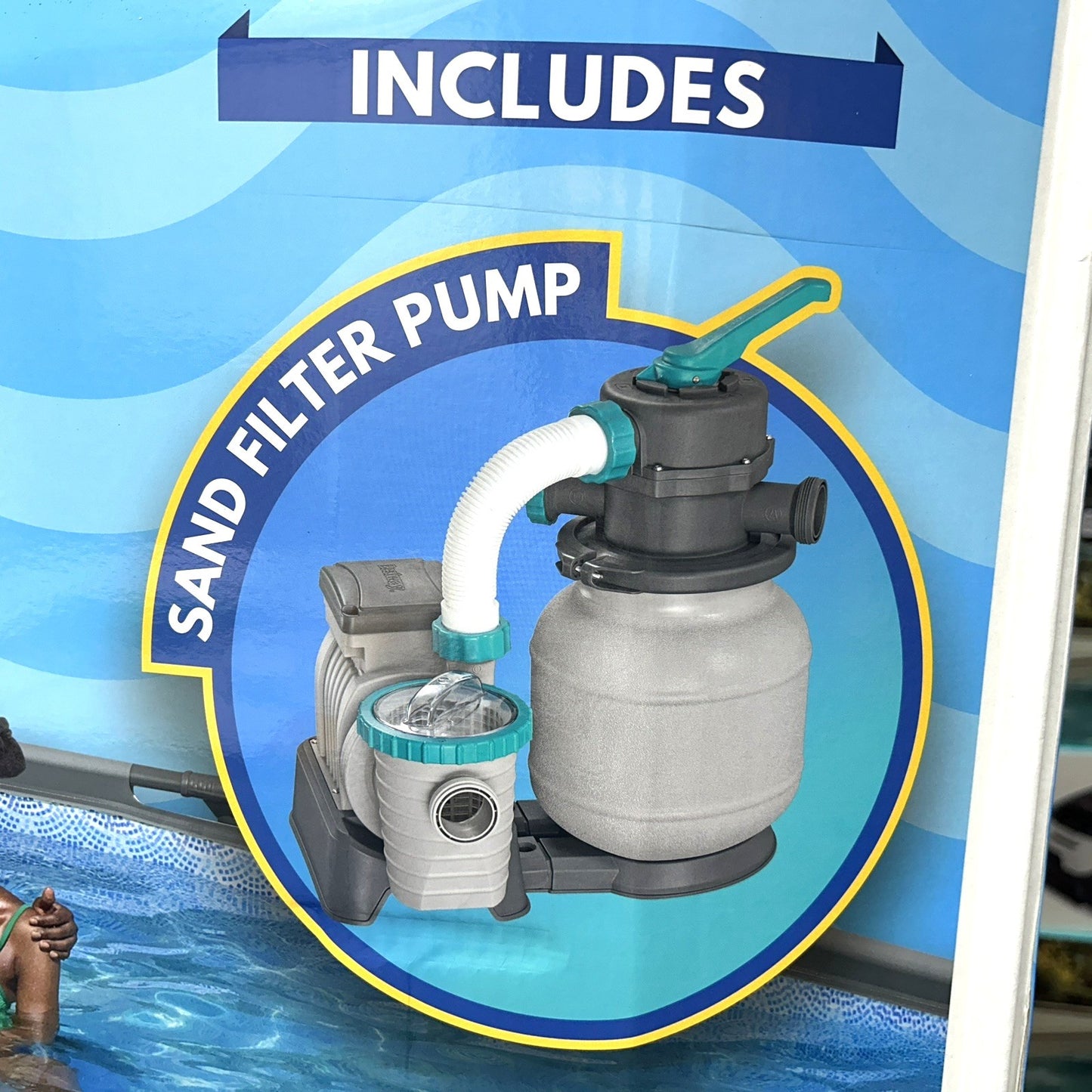 BESTWAY Large Above-Ground Swimming Pool Set 18' X 48" Ladder Filter Pump Cover - Bellso