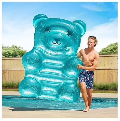 Member's Mark Oversized Teal Bear Pool Float, Inflatable Swimming Pool Lounger - Bellso