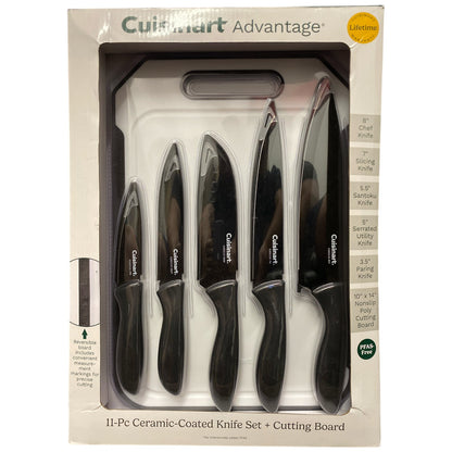 Cuisinart 11-Piece Ceramic Coated Stainless Steel Knife Set with Cutting Board