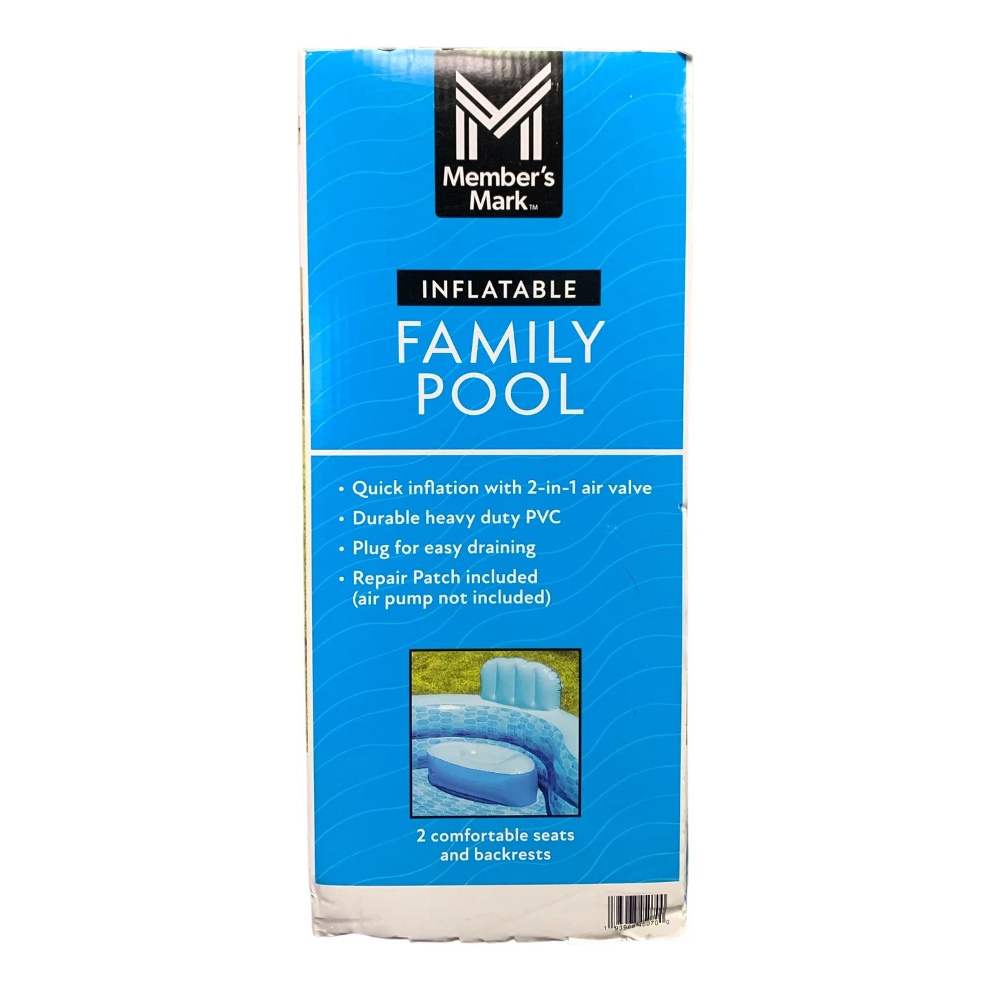 Member's Mark 2-Seater Inflatable Family Pool, 10-Feet Long, Quick-Inflate - Bellso