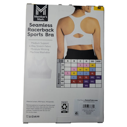 Member's Mark Women's Seamless Racerback Medium Support Sports Bra XL - Bellso