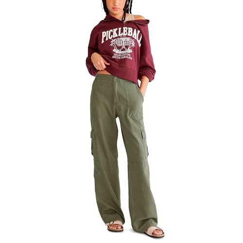 AEROPOSTALE Women's Utility Cargo Pant, Beetle, Large