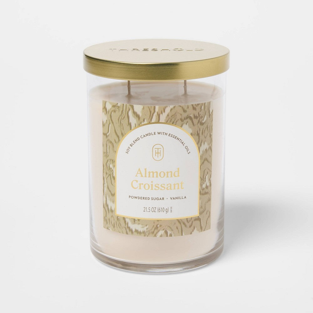 2 Wick 21.5oz Lidded Jar Candle Almond Croissant - Threshold™