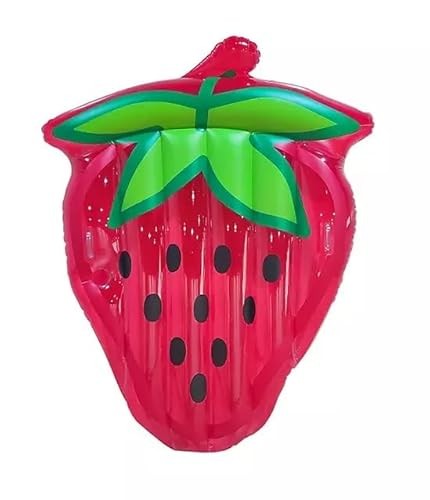 Member's Mark Inflatable Strawberry Pool Float, Red and Green, Swimming Pool Lounger - Bellso