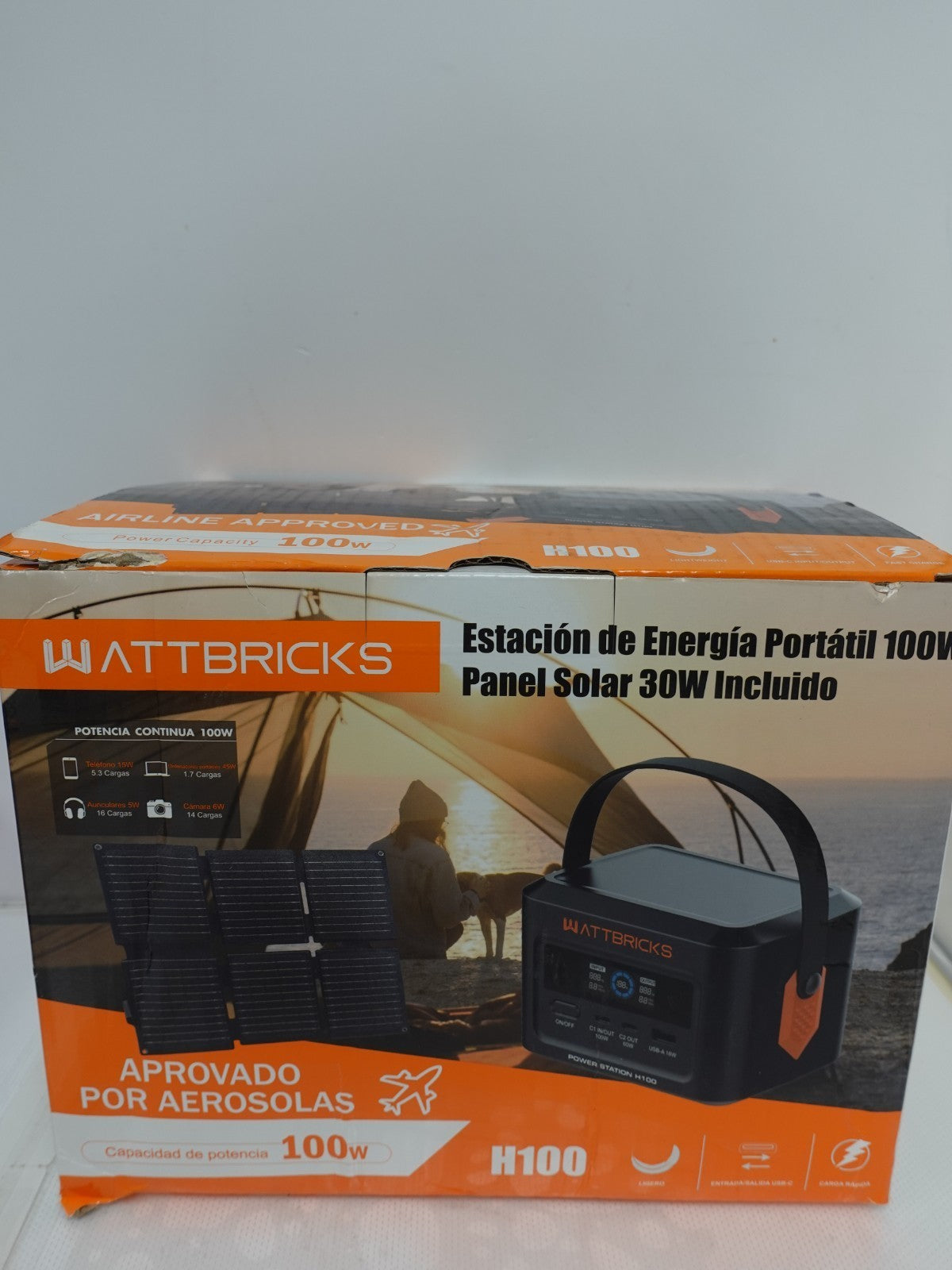 Wattbricks 100Watt Portable Power Station & 30Watt Portable Solar Panel Included