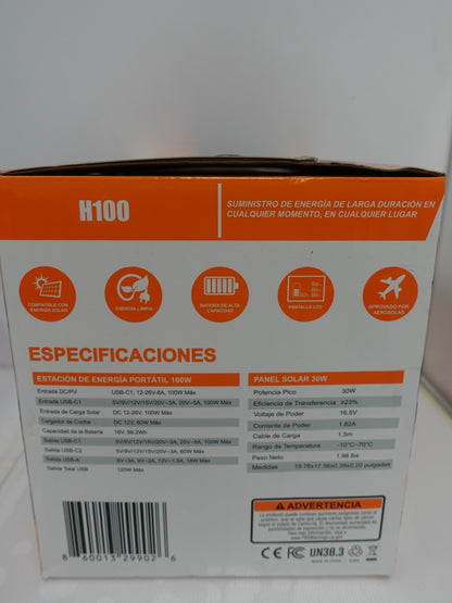 Wattbricks 100Watt Portable Power Station & 30Watt Portable Solar Panel Included