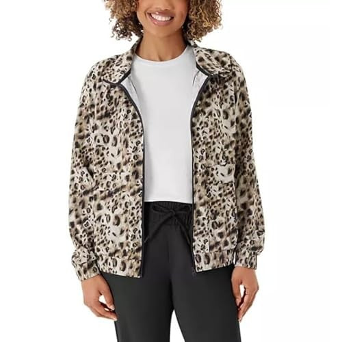 Member's Mark Women's Full Zip Travel Jacket (US, Alpha, Large,Animal Print (Multi)) - Bellso