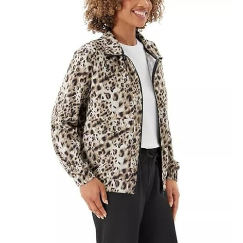 Member's Mark Women's Full Zip Travel Jacket (US, Alpha, Large,Animal Print (Multi)) - Bellso