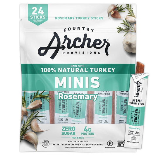 Country Archer Provosions Mini Rosemary Turkey Sticks, 0.46 Ounce