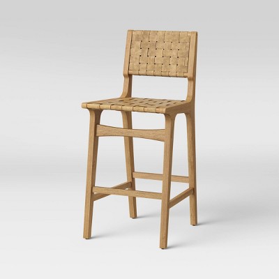 Ceylon Woven and Wood Barstool Natural - Threshold: Rubberwood Frame, 29" Seat Height - Bellso