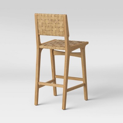 Ceylon Woven and Wood Barstool Natural - Threshold: Rubberwood Frame, 29" Seat Height - Bellso