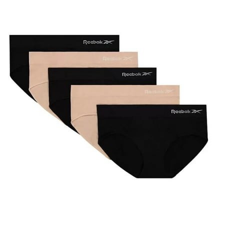Reebok Women S 5-Pack Seamless Hipster Black/Rose Dust  L(12-14)